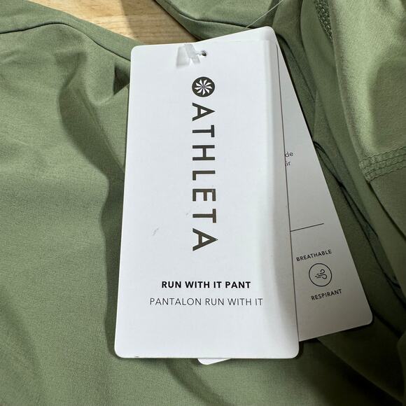 Athleta Run With It Pant Eucalyptus Olive Women's Size XXS New With Tags - Picture 9 of 12